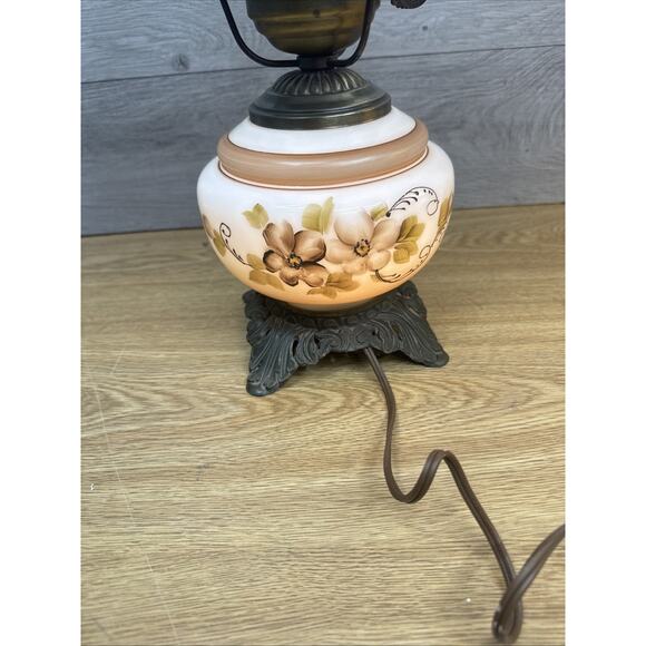 Vintage Accurate Casting Handpainted Hurricane Lamp 19” W/ 3-Way Switch - Picture 10 of 14